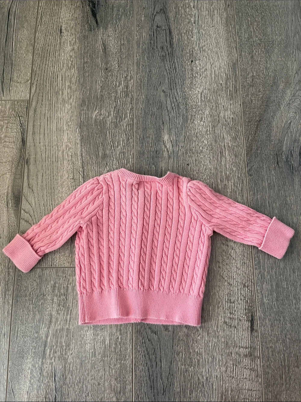 Ralph Lauren Pink Cable Knit Baby Cardigan